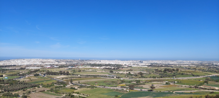 Mdina; kilátás a városfalról; Málta